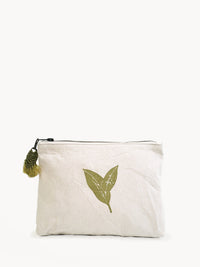 Hand Screen Printed Cotton Pouch - Nature Canvas