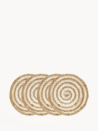 Kata Spiral Coaster Trivet - Natural (Set of 4)