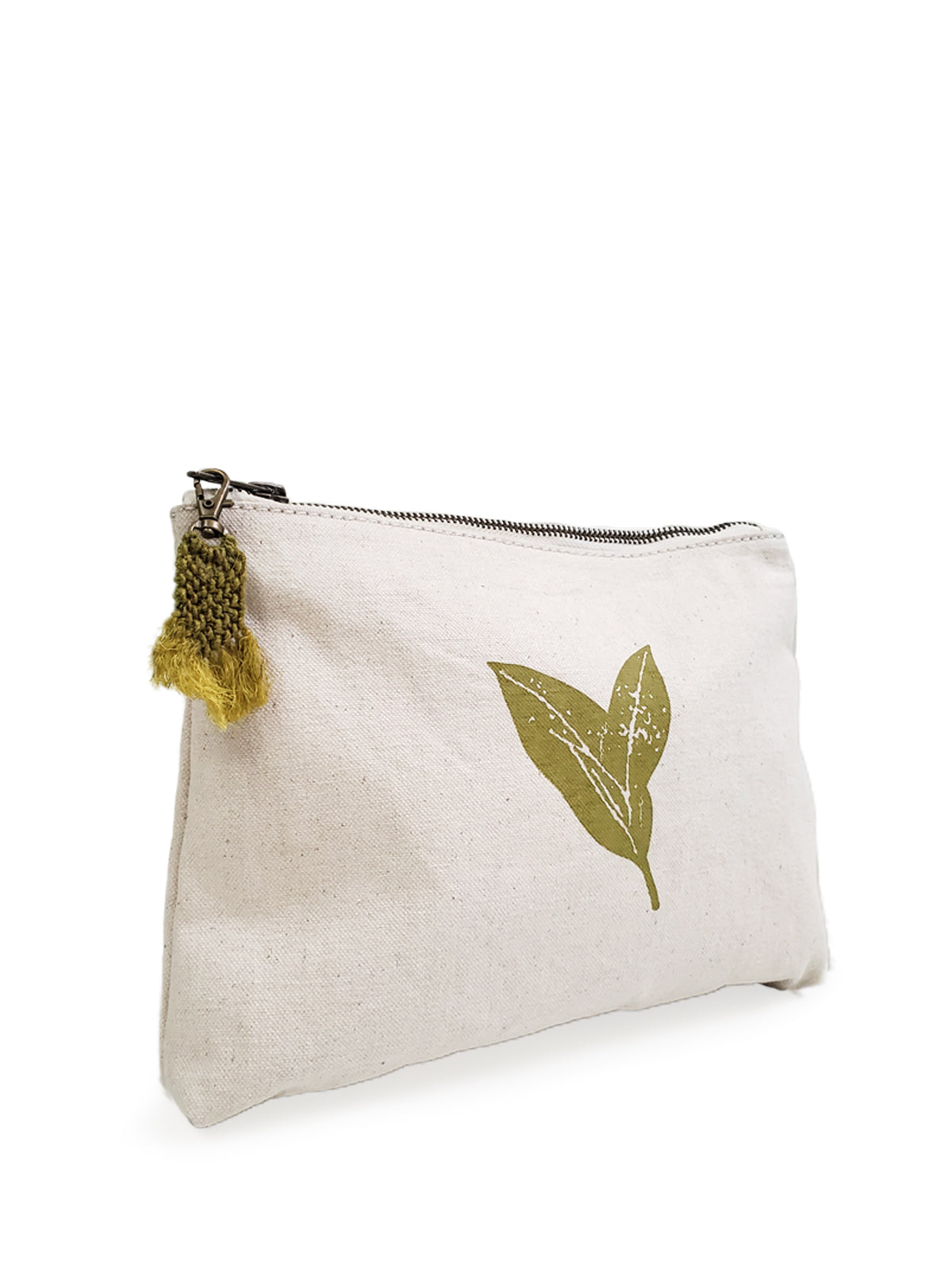 Hand Screen Printed Cotton Pouch - Nature Canvas