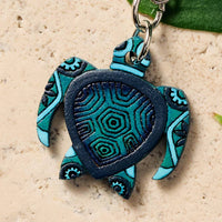 Hand Painted Gourd Turtle Dangle Earrings