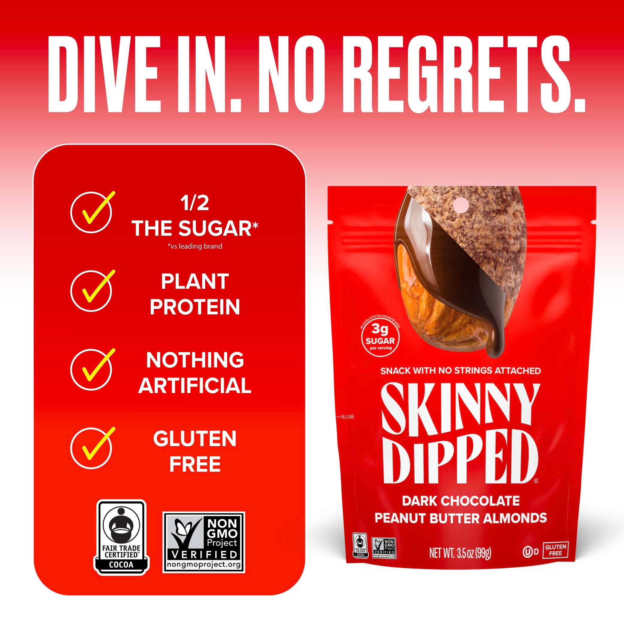 Dark Chocolate Peanut Butter Almonds Pouch, 3.5oz
