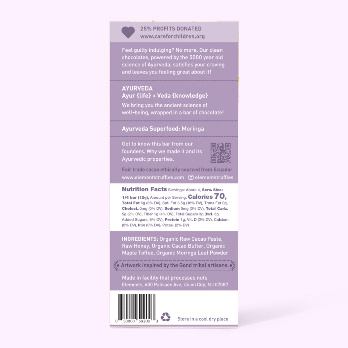 Maple Toffee Dark Chocolate Bar | Vegan Organic