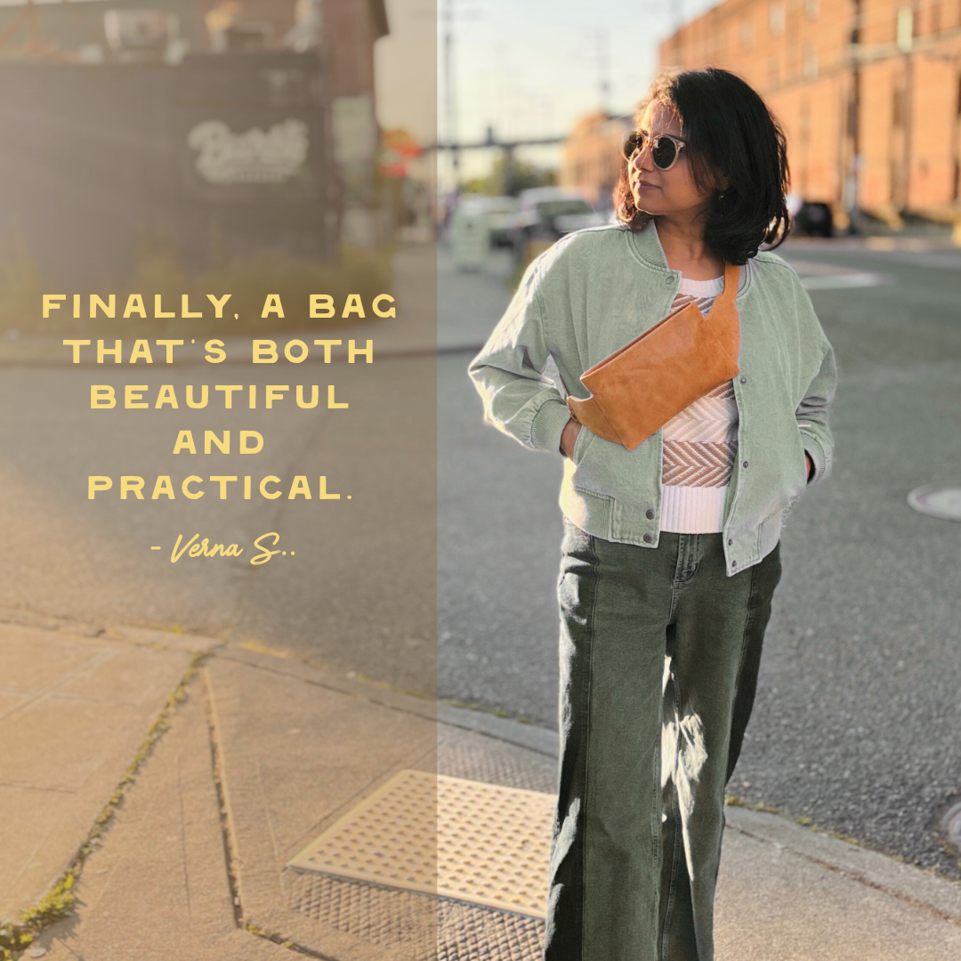 Camel Leather Crossbody Belt Bag