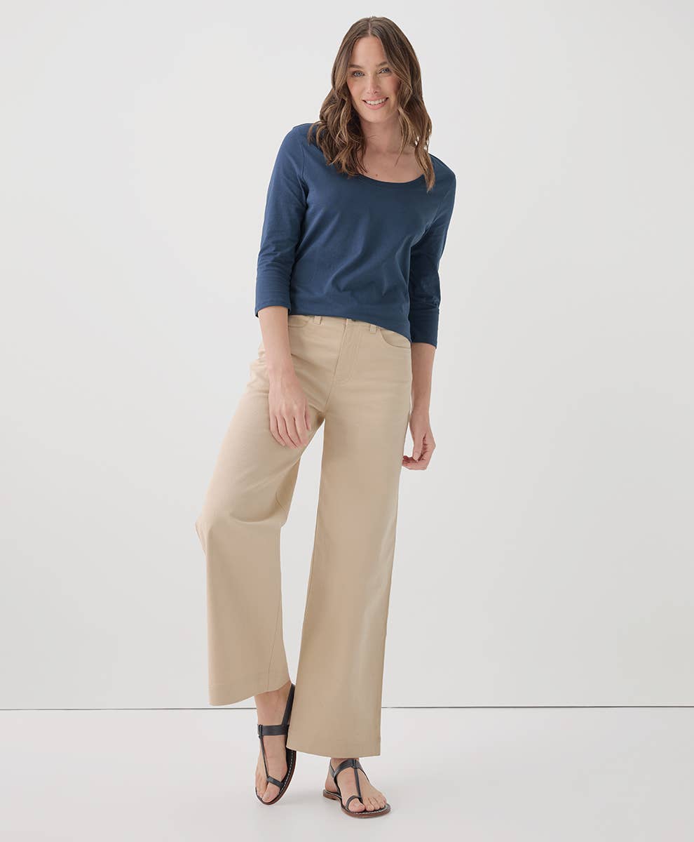 Women's Softspun Scoop Neck Three-Quarter Sleeve Tee