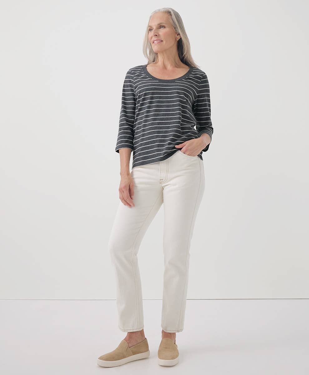 Women's Softspun Scoop Neck Three-Quarter Sleeve Tee