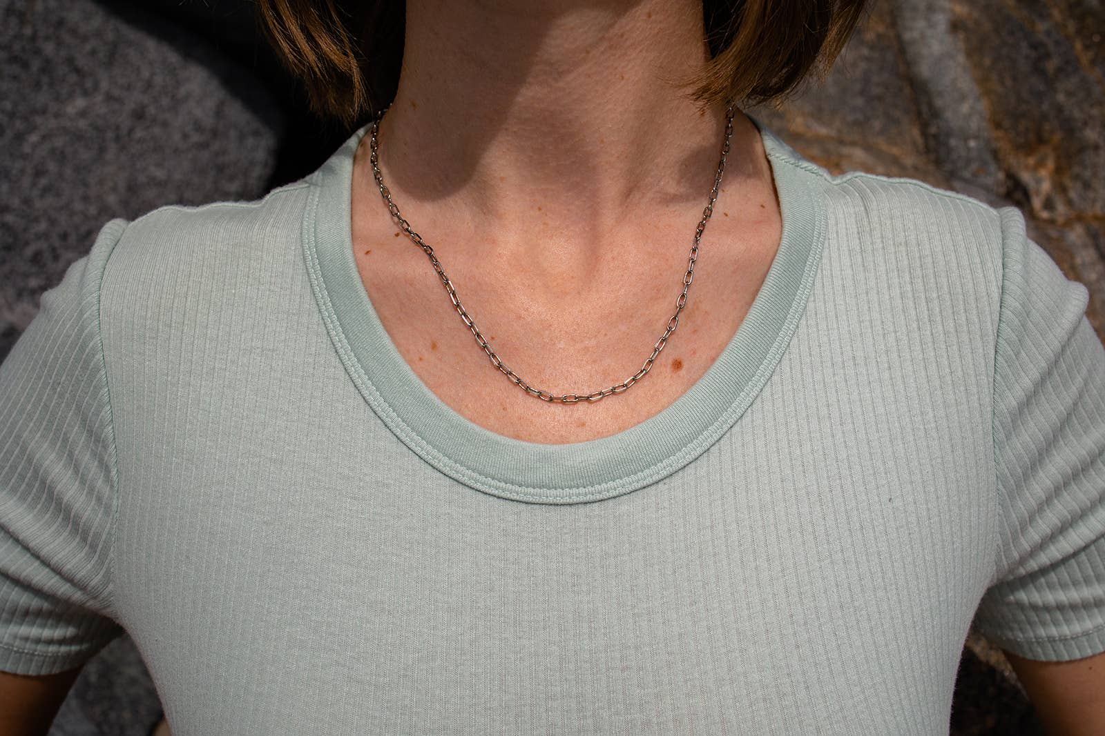 Frolic Paperclip Necklace: Gold tone