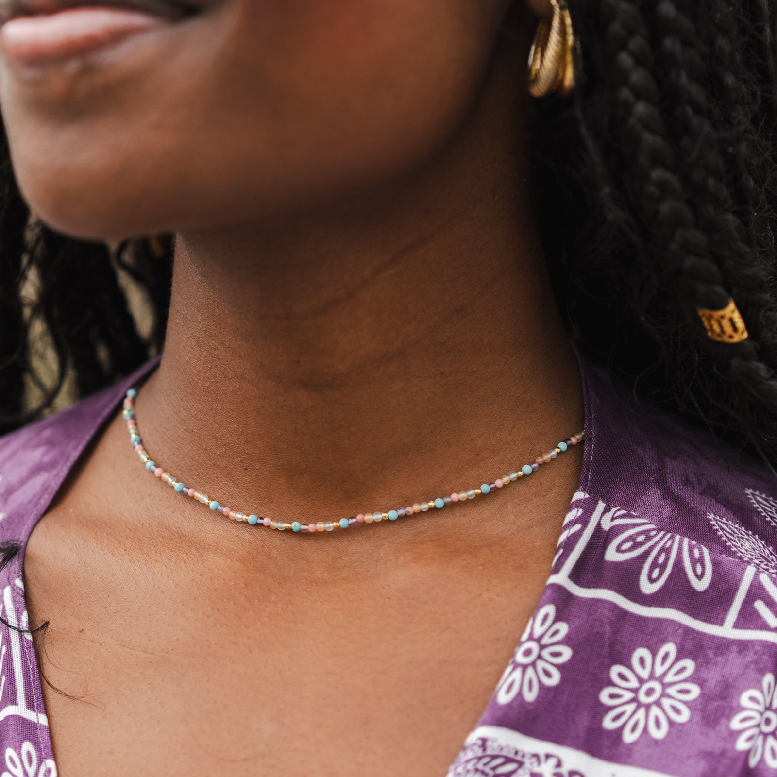 Vibrant Spirit 2mm Metal Accent Healing Necklace