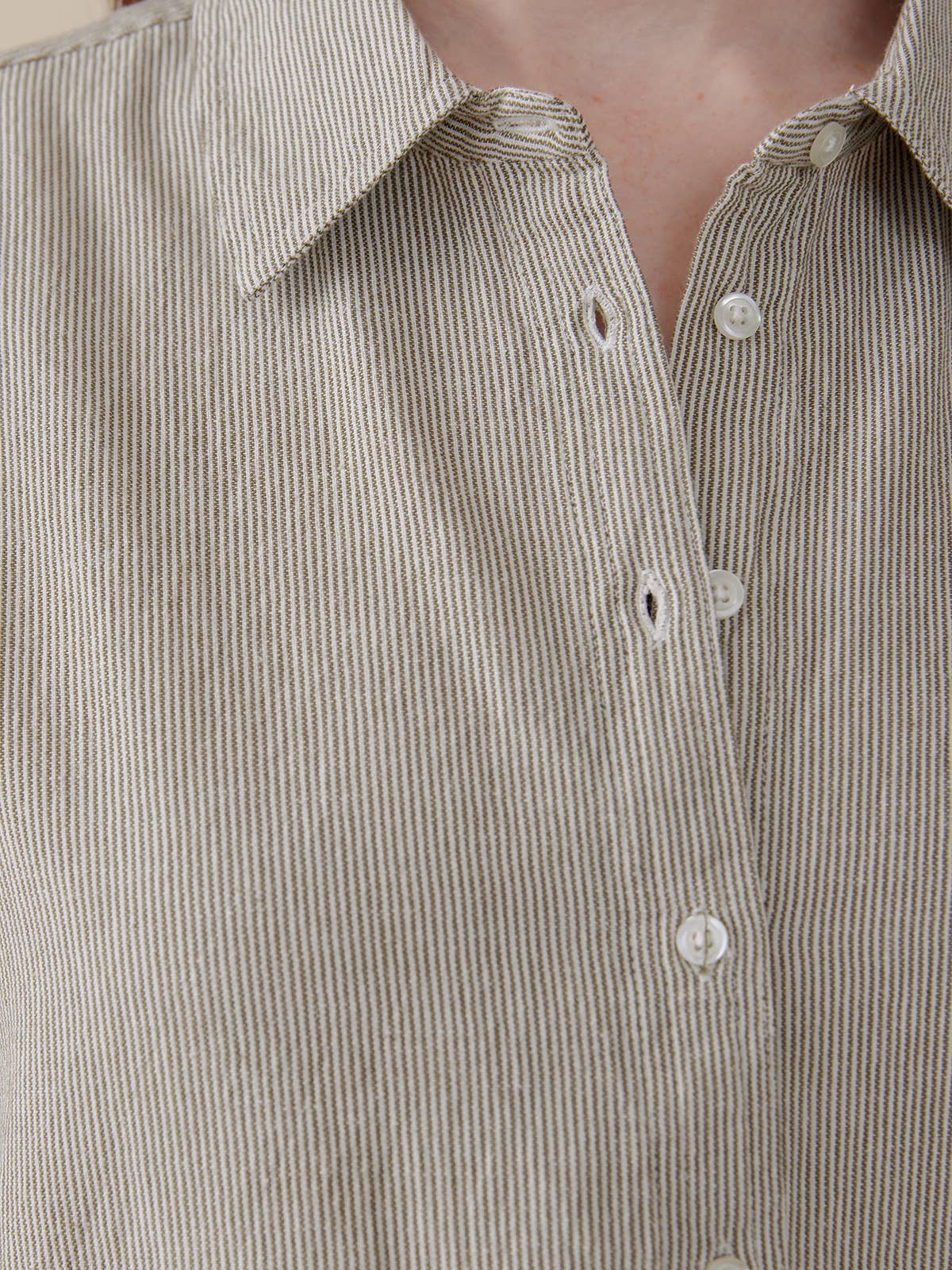 Mae Oversized Shirt Olive Stripe