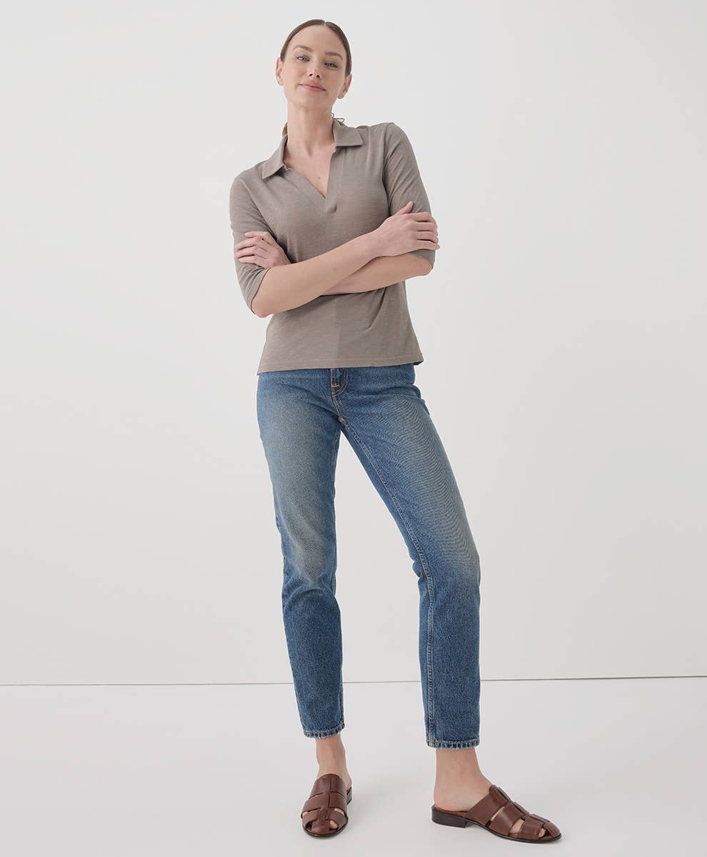 Women's Featherweight Slub Polo