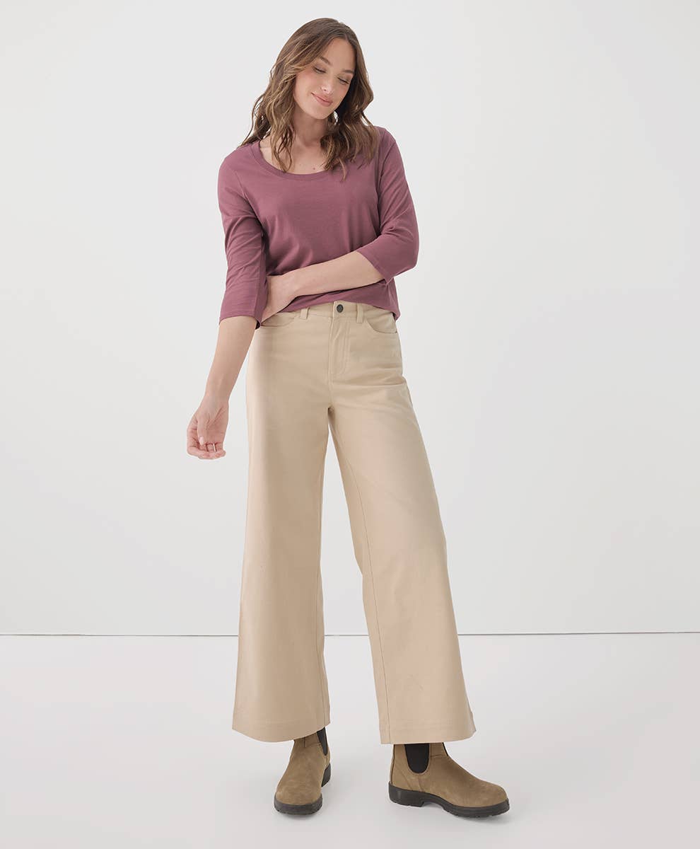 Women's Softspun Scoop Neck Three-Quarter Sleeve Tee