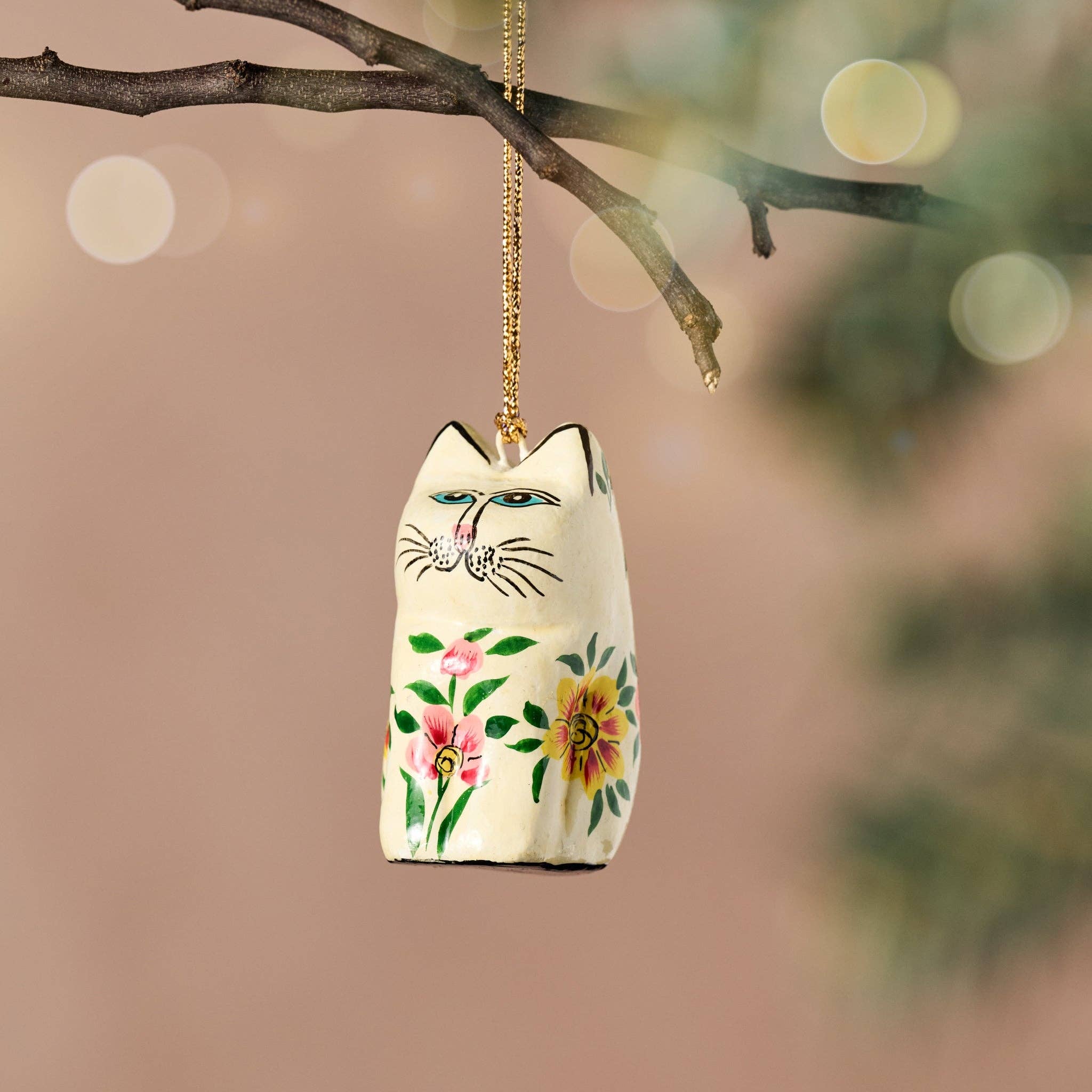 Junipar Paper Mache Cat Ornament
