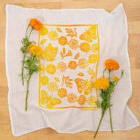 Flour Sack Dish Towel - Monarchs & Marigolds
