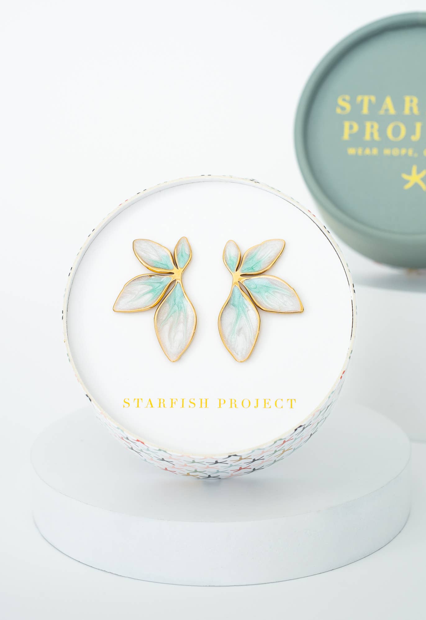 Flourish Mint Leaf Earrings