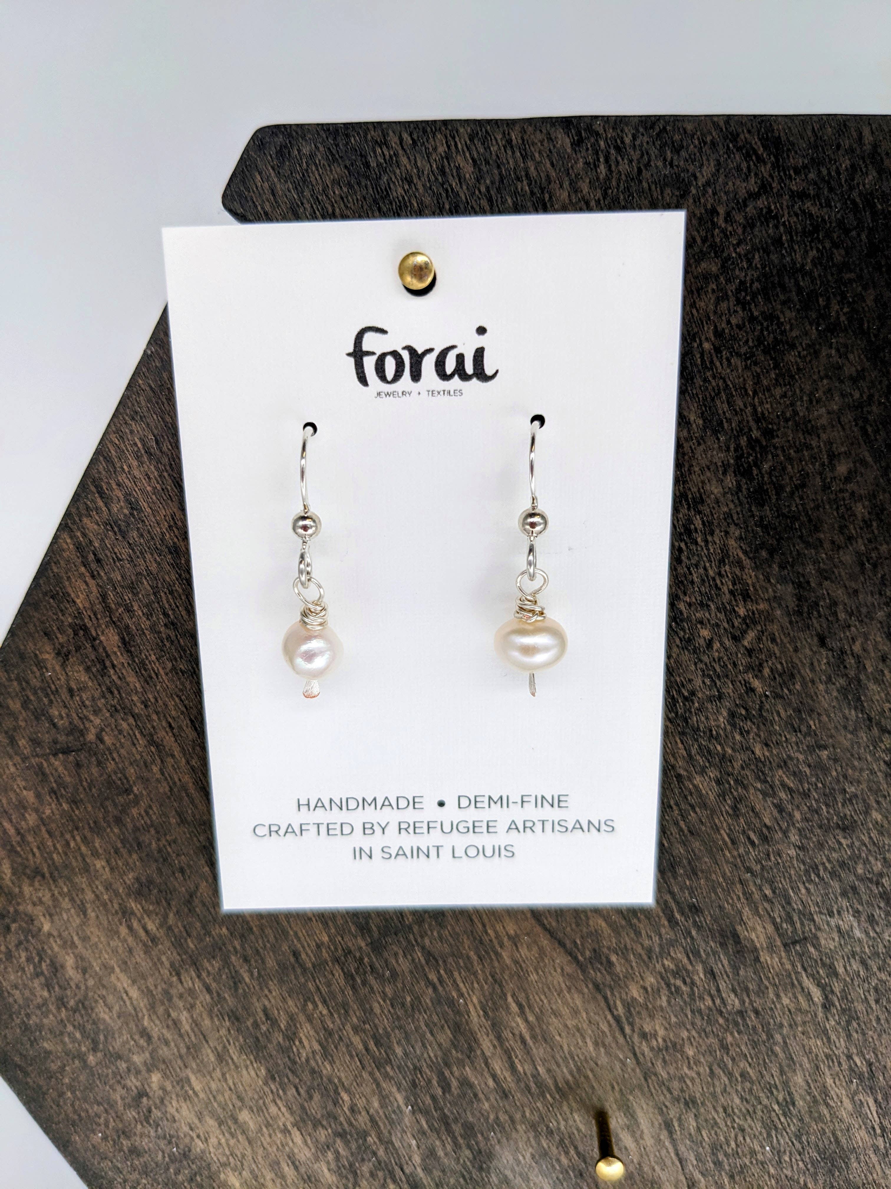 Leeda Pearl Earrings in Sterling Silver