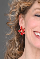 Bloom Earrings in Red