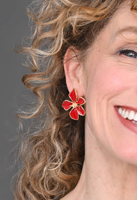 Bloom Earrings in Red