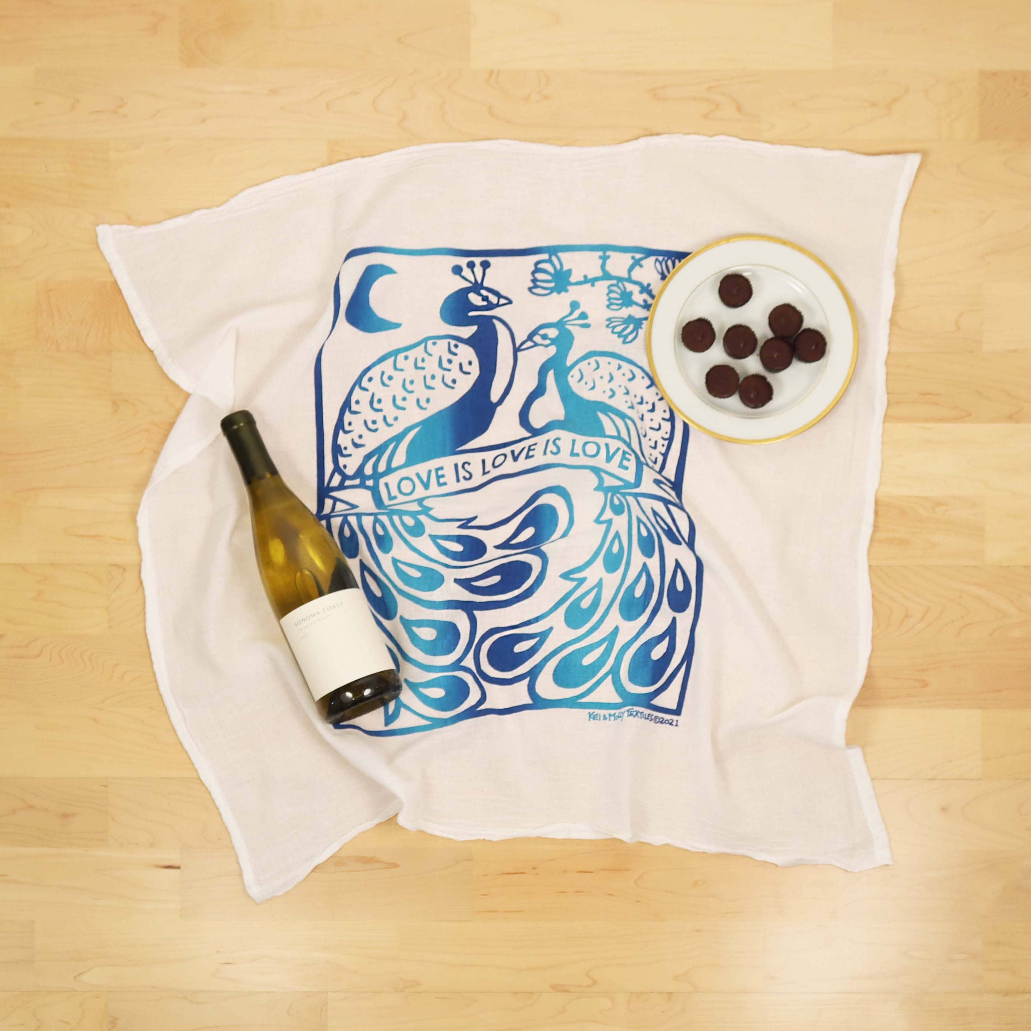 Flour Sack Dish Towel - Love is Love