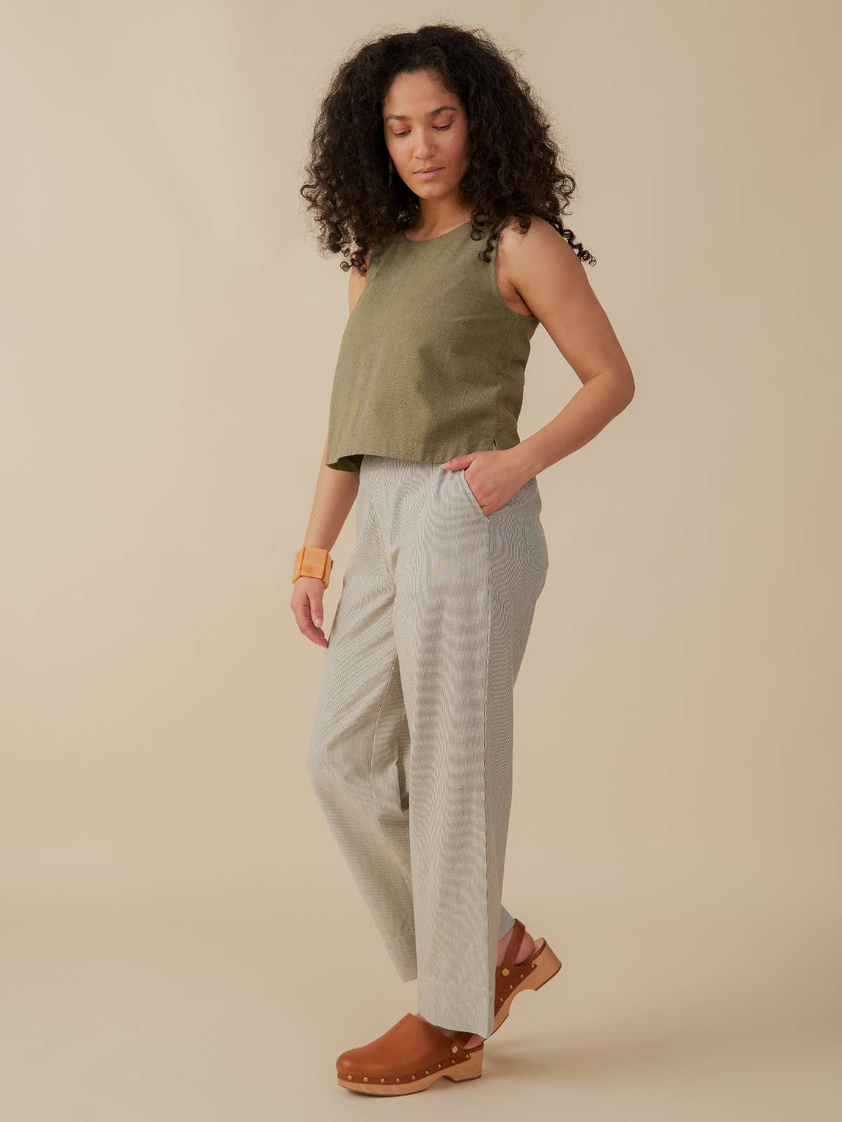 Tabitha Pant Olive Stripe