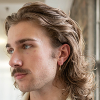 Luxe Brass Pendant Hoops - Smokey Quartz