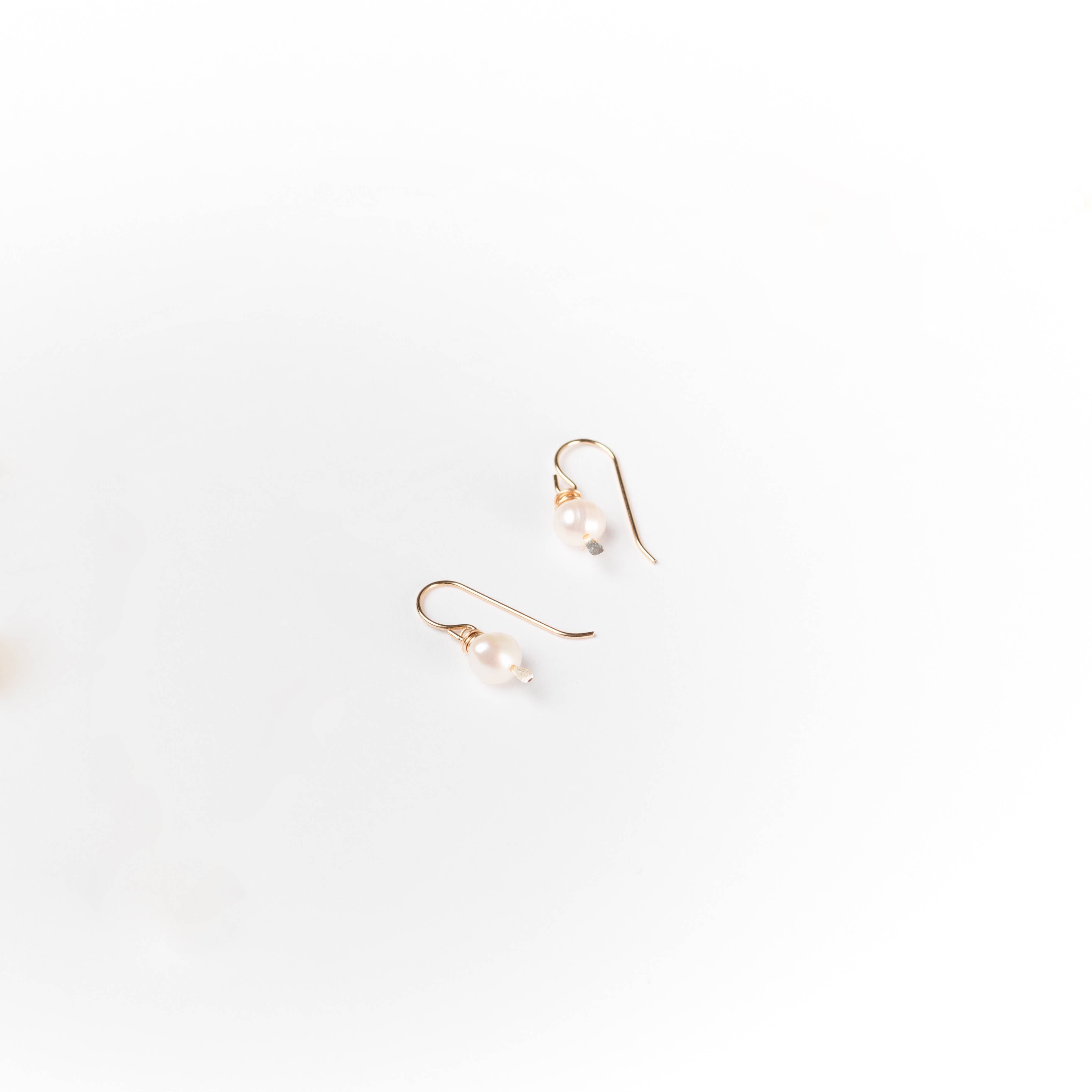 Leeda Pearl Earrings in 14k Gold Filled