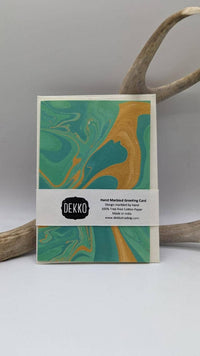 Jade & Gold Marbled Greeting Card