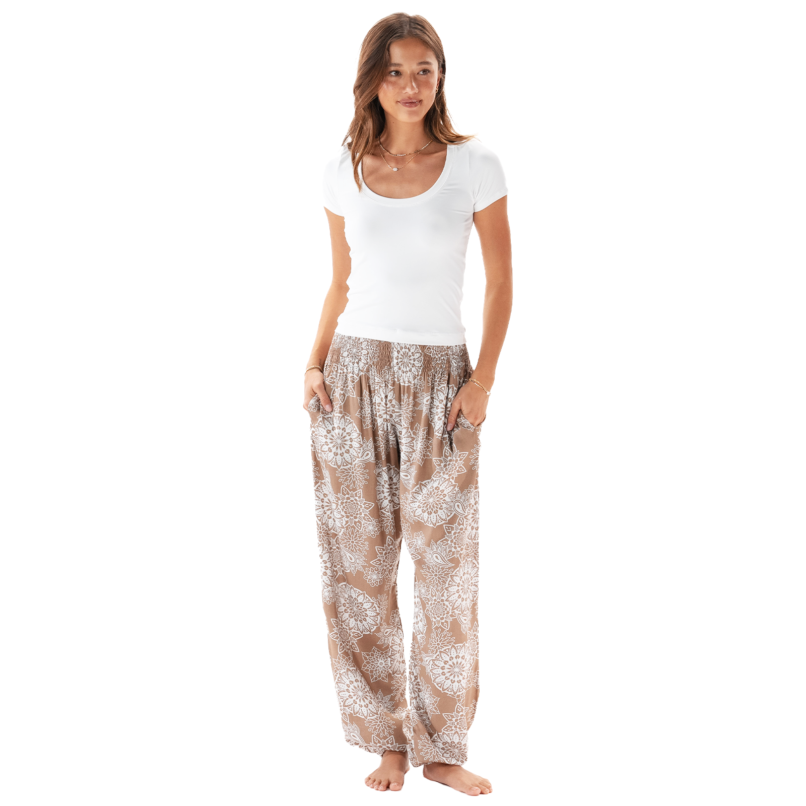 Pearl Full Length Yin Scoop Neck Top