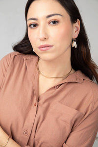 Lana Minimalist Hammered Brass Collar