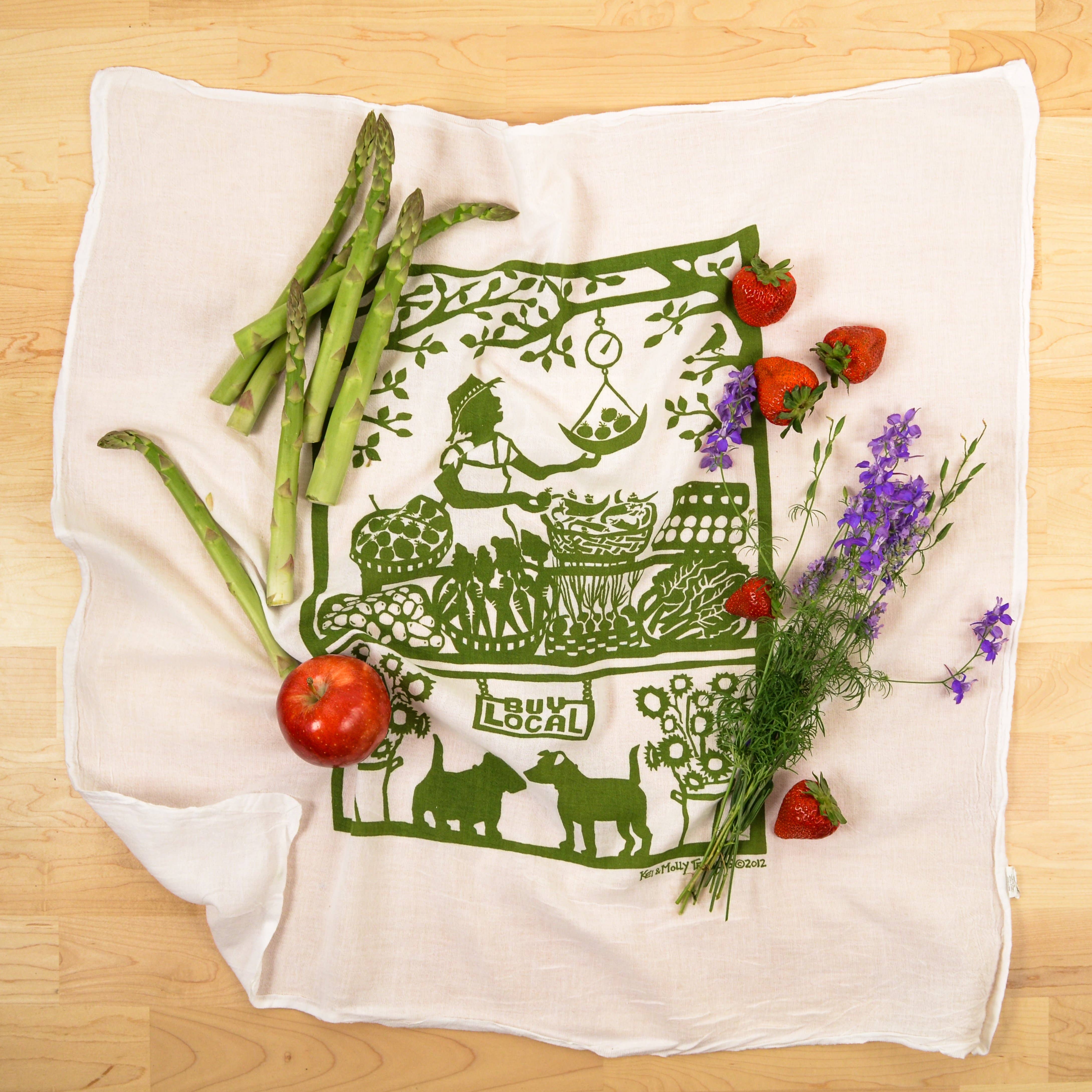 Flour Sack Dish Towel - Buy Local