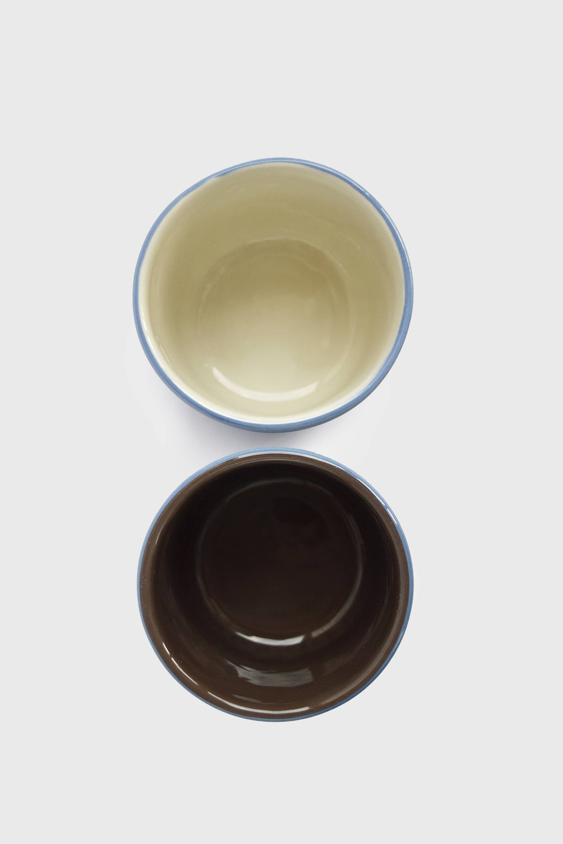 Handmade Porcelain Coffee Cup. Forget-me-Not/Chocolate medium