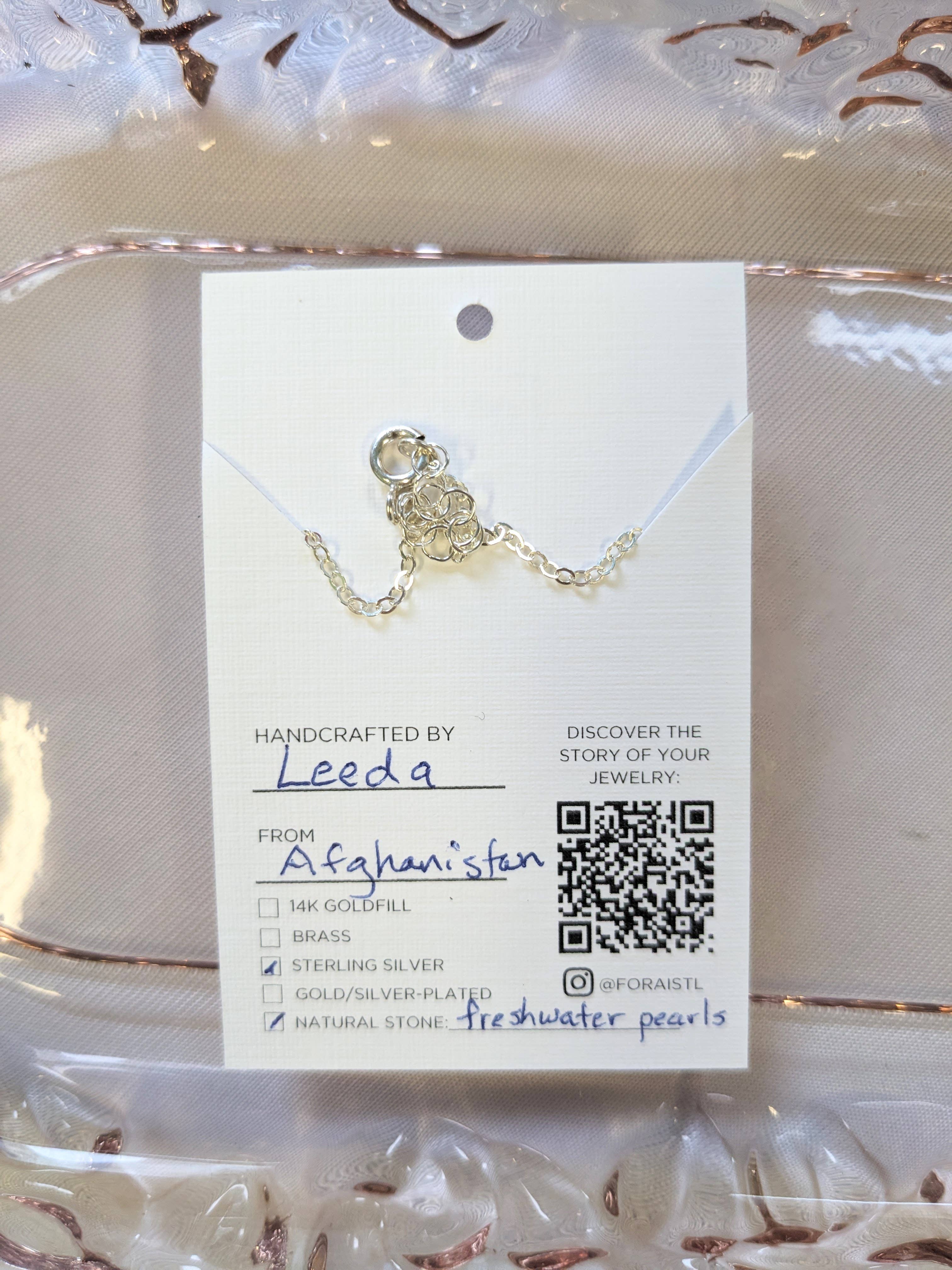 Leeda Pearl Bracelet in Sterling Silver