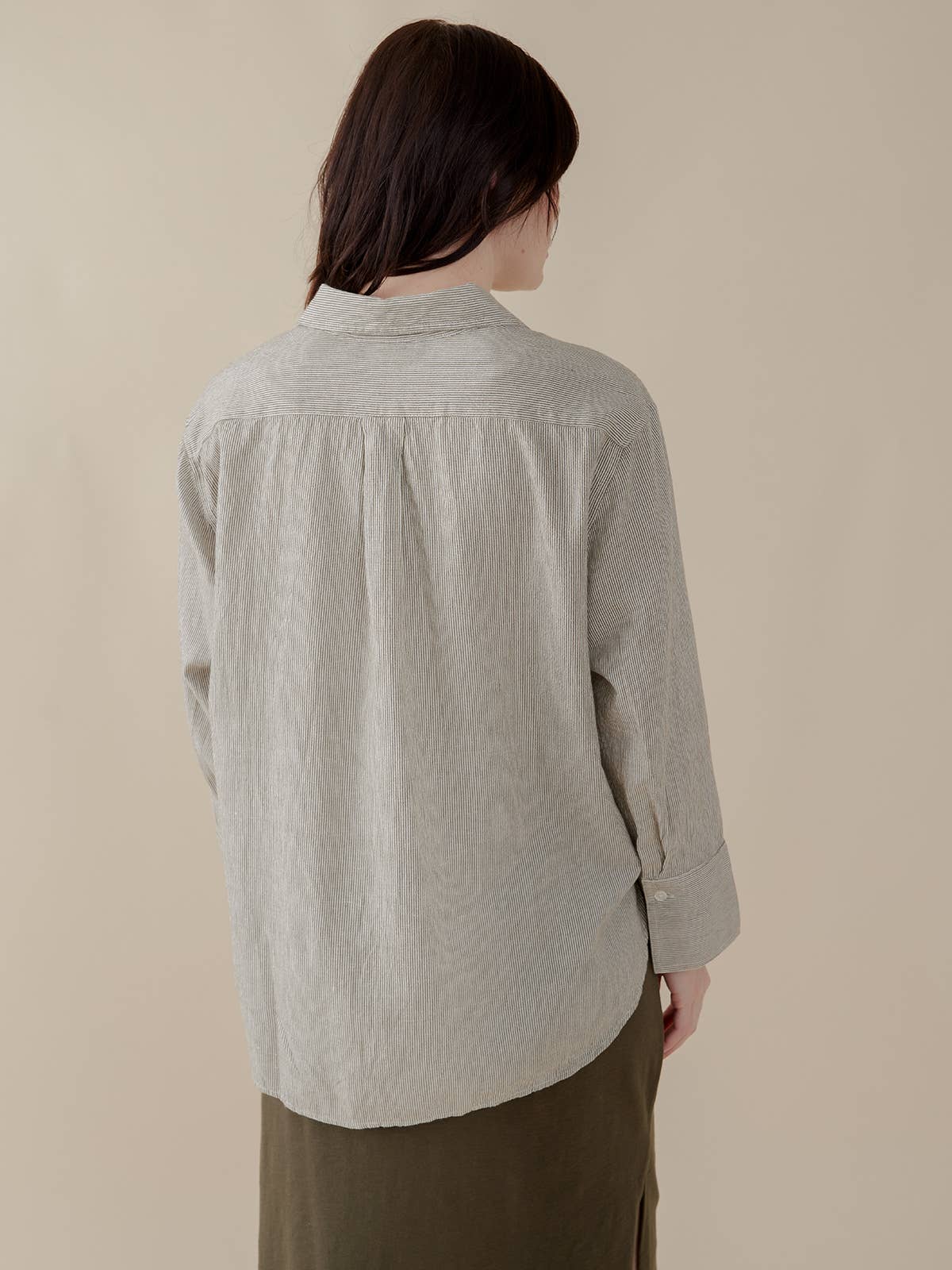 Mae Oversized Shirt Olive Stripe