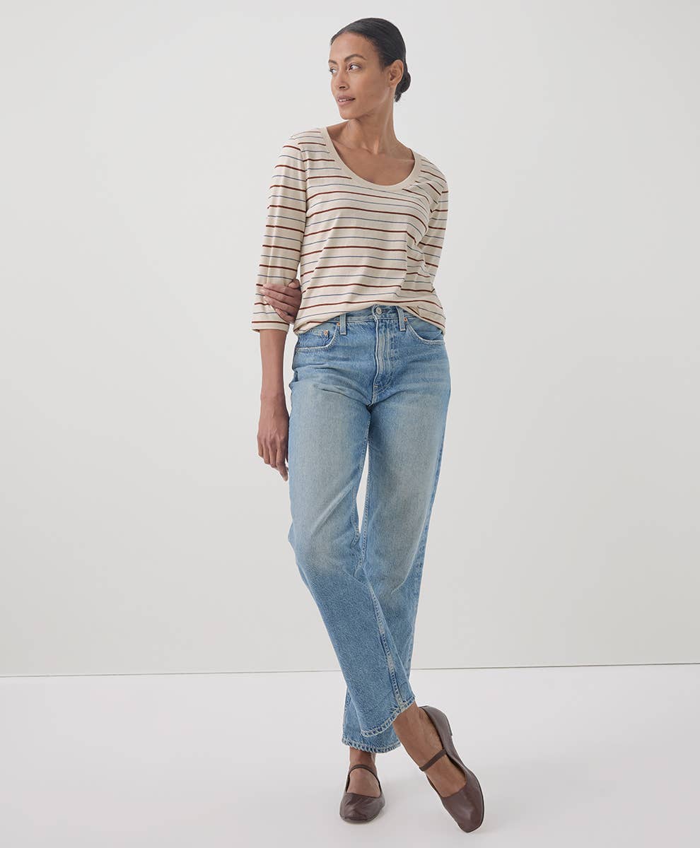 Women's Softspun Scoop Neck Three-Quarter Sleeve Tee