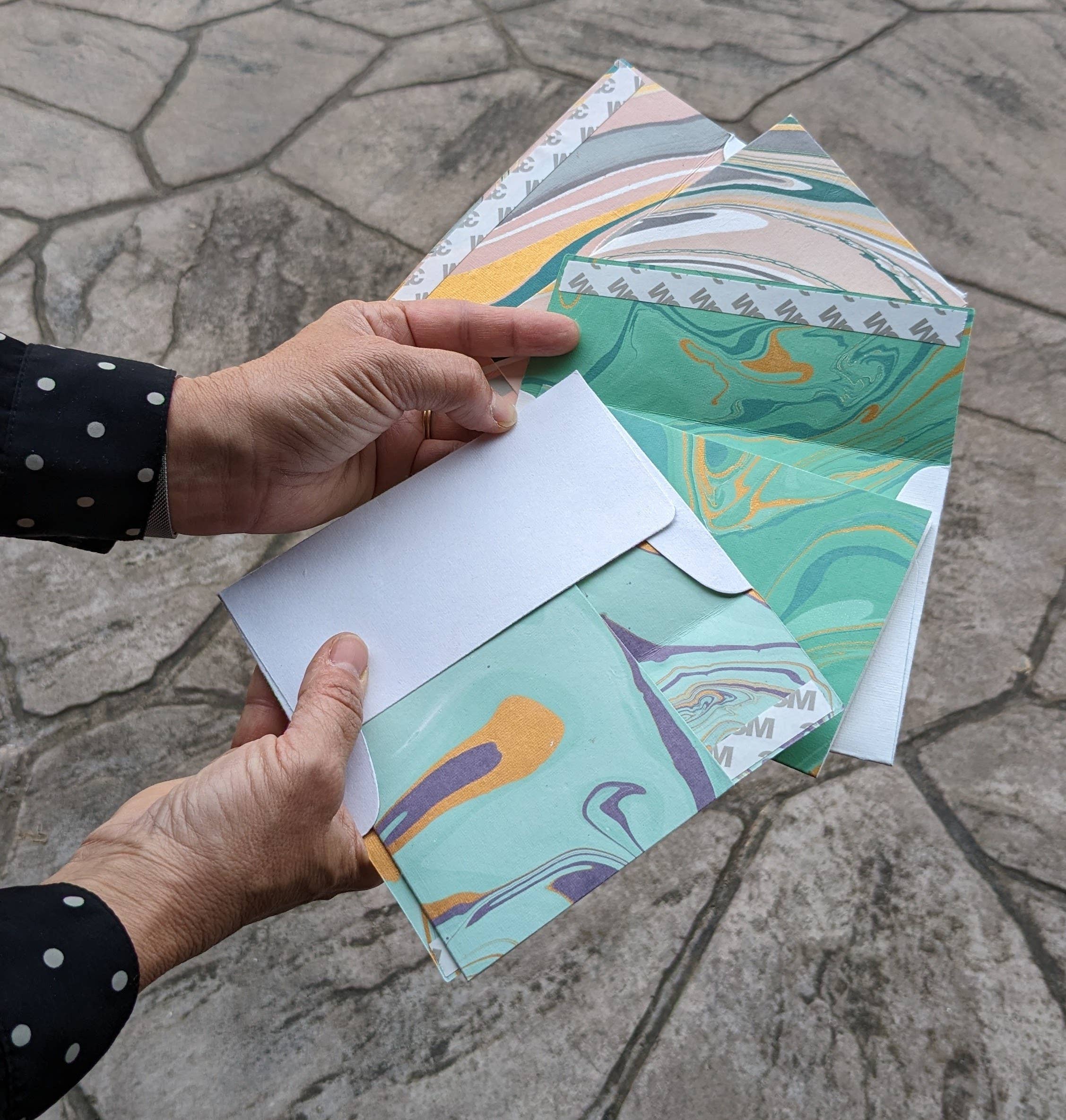 Jade & Gold Marbled Greeting Card