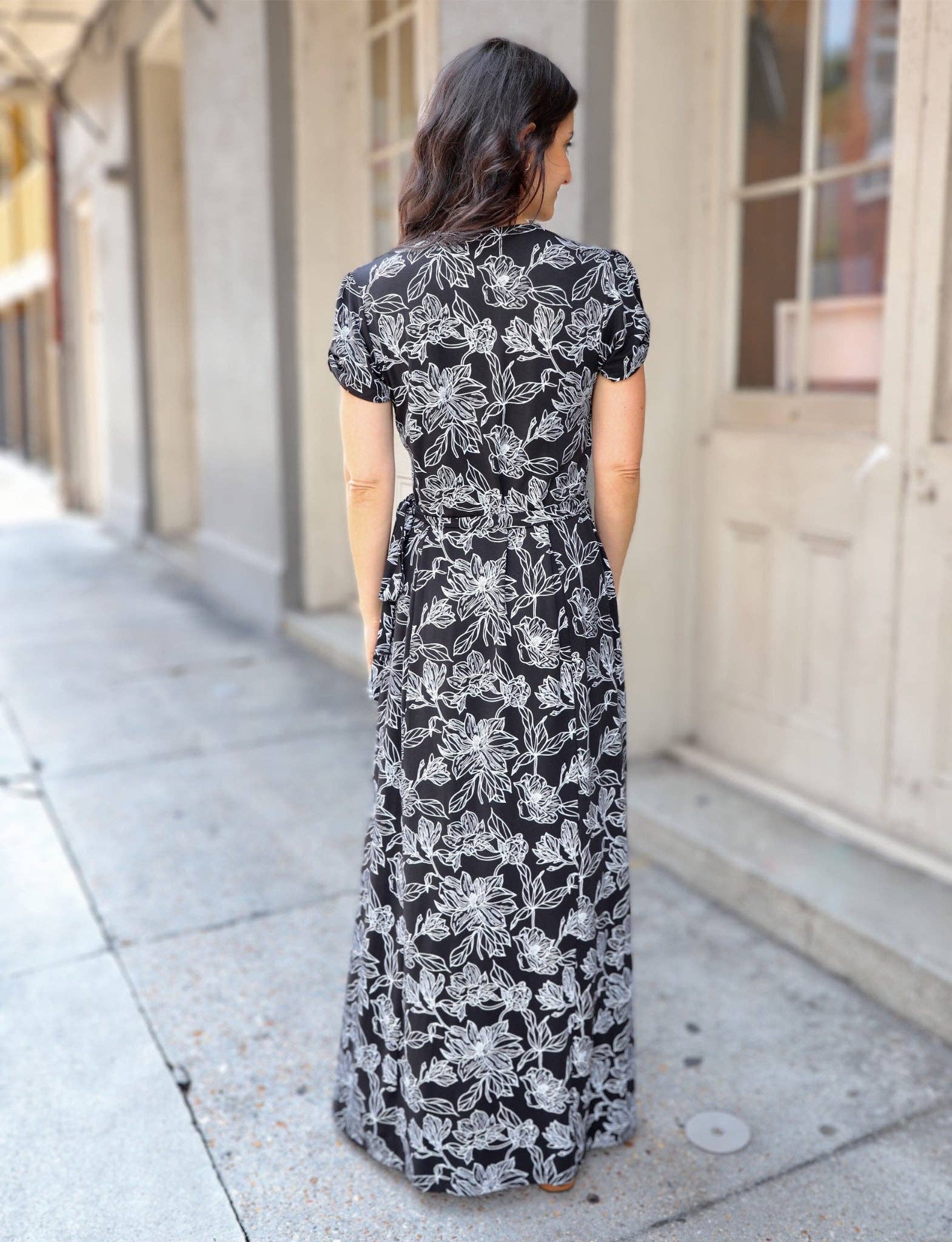Obsidian Magnolia Organic Maxi Dress