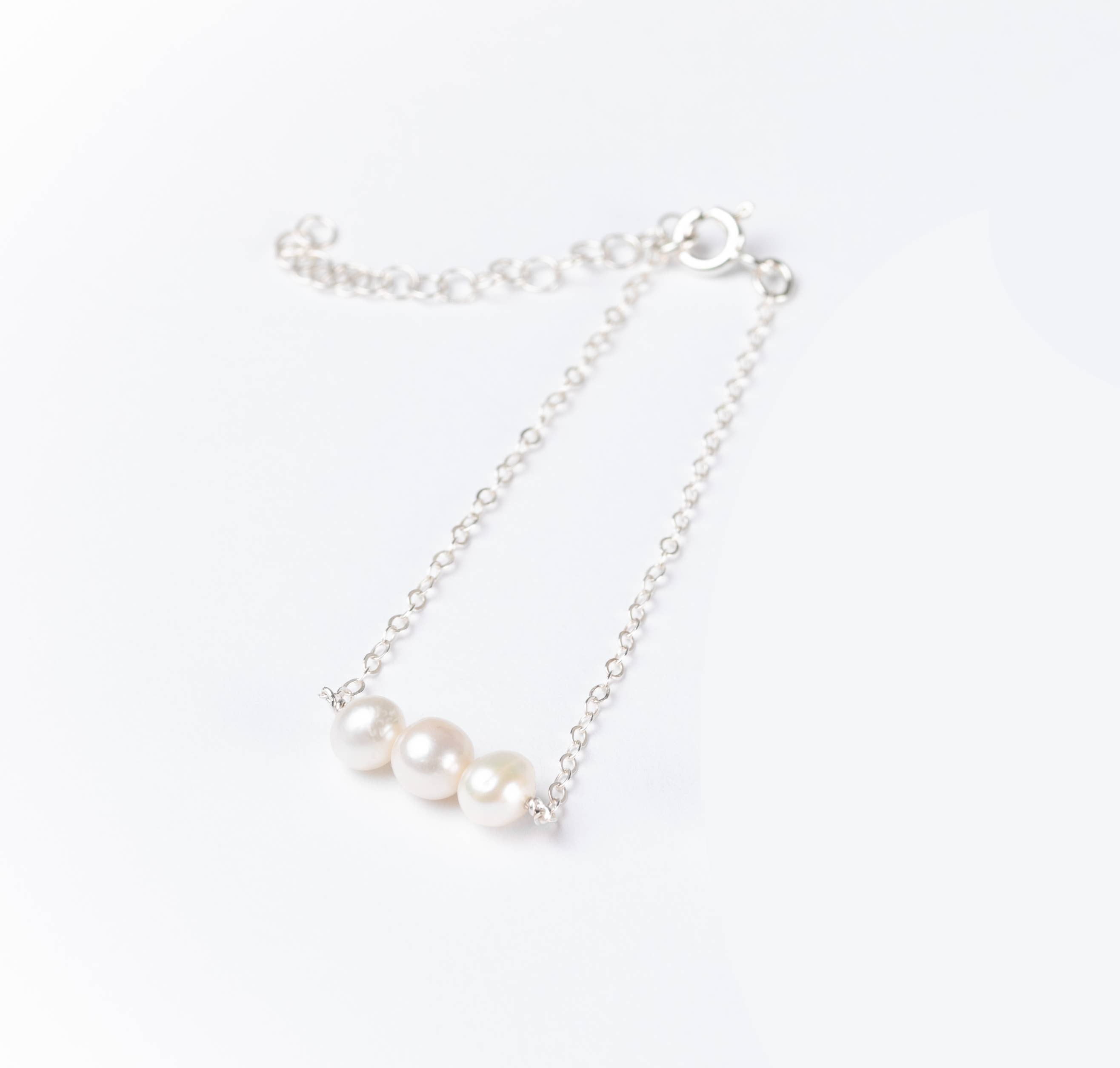 Leeda Pearl Bracelet in Sterling Silver