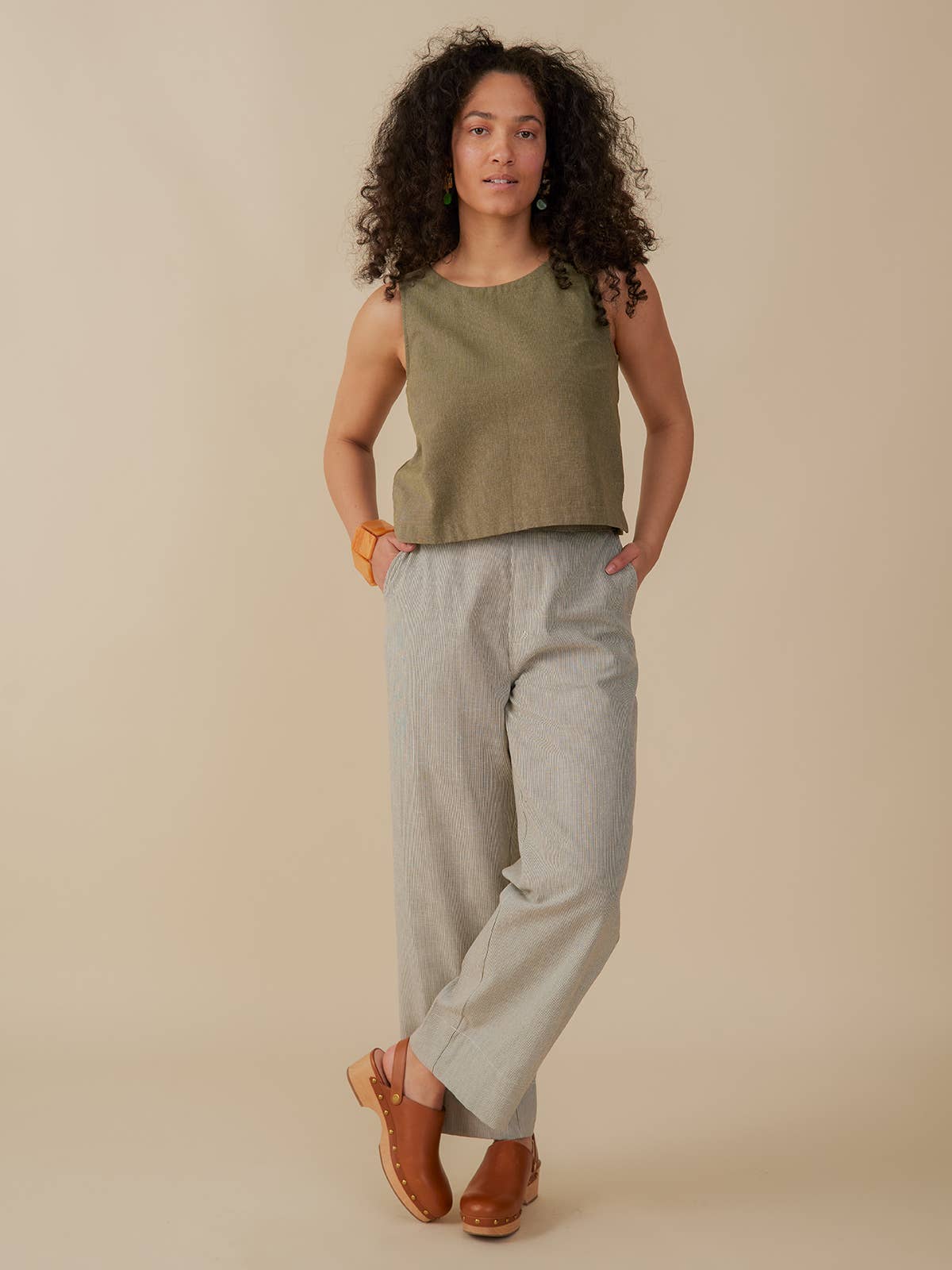 Tabitha Pant Olive Stripe