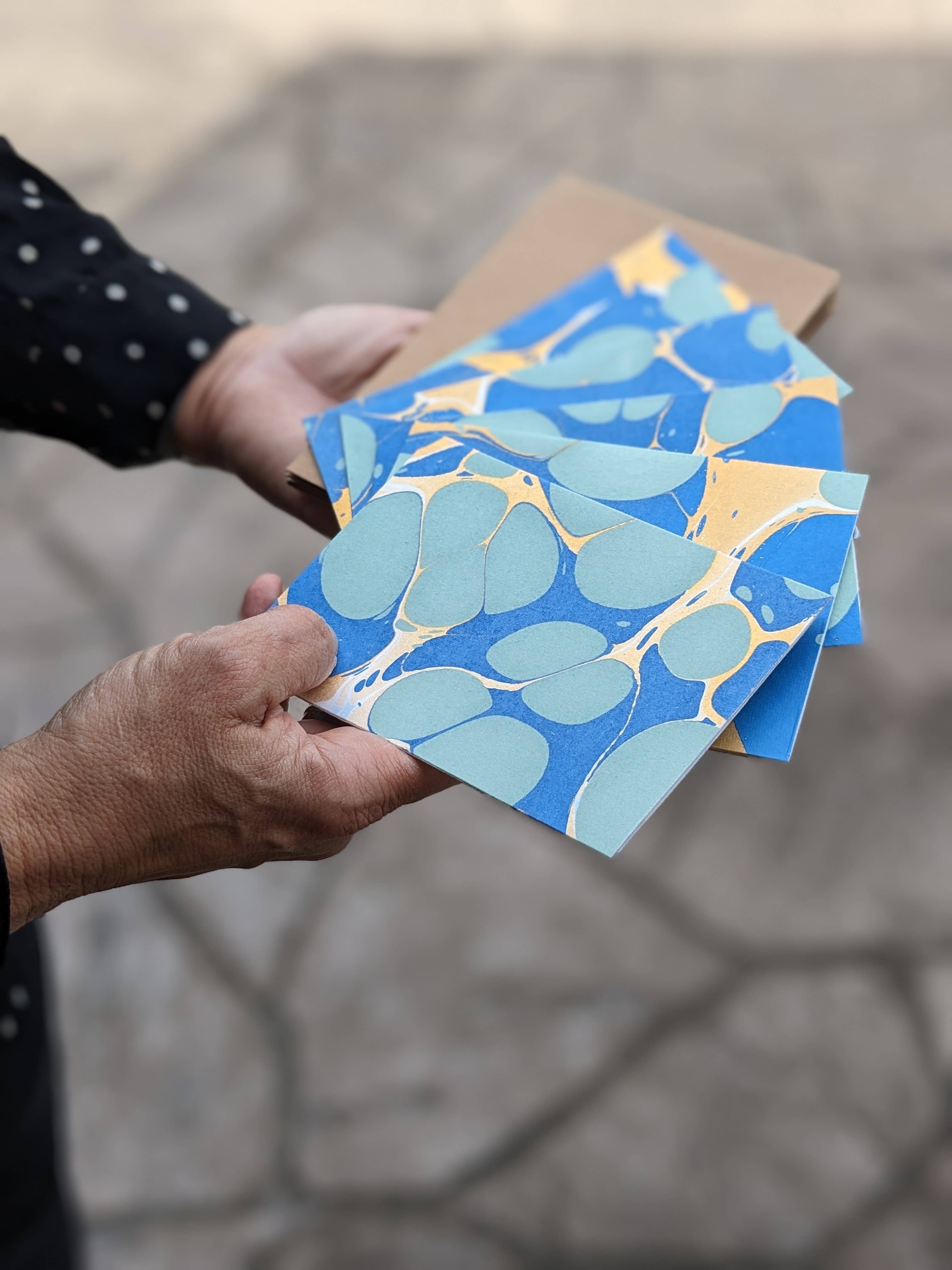 Ocean Blue Pebble Card Set