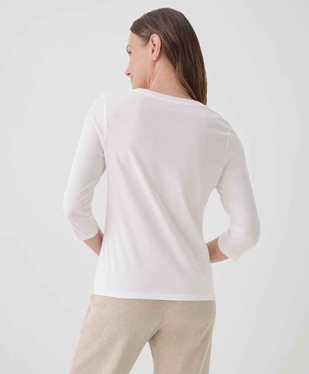 Women's Softspun Scoop Neck Three-Quarter Sleeve Tee