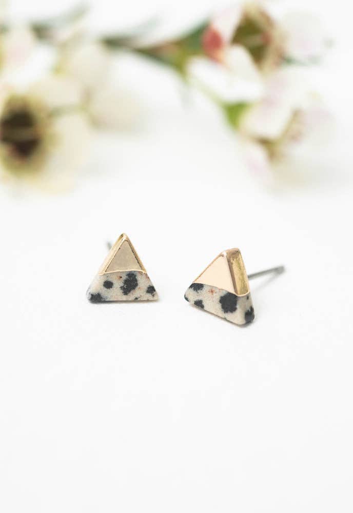 Eternal Studs in Dalmatian Jasper