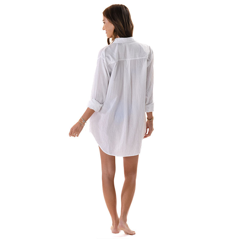 White Boyfriend Button Up