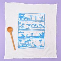 Flour Sack Dish Towel - Beach