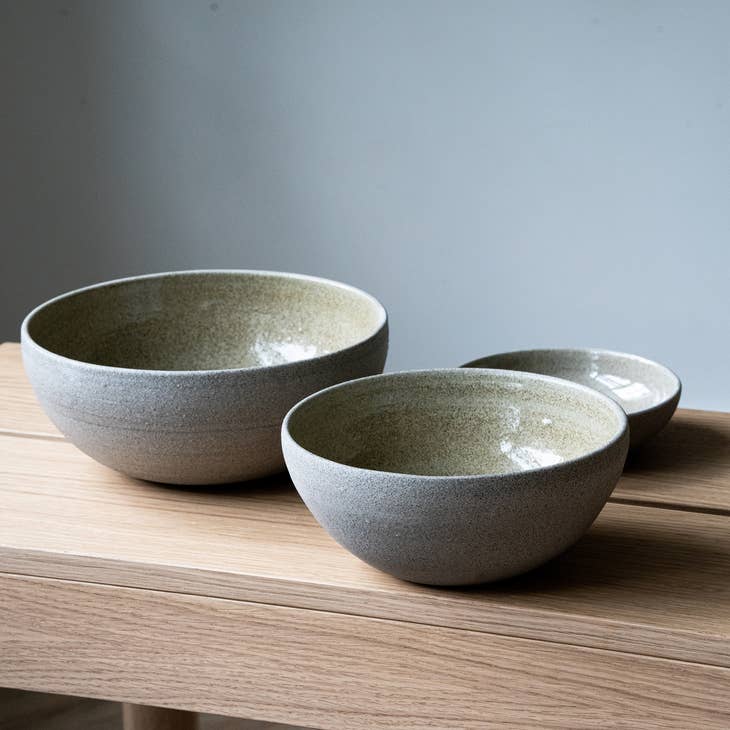 Handmade Ukrainian Stoneware Nesting Bowl Set