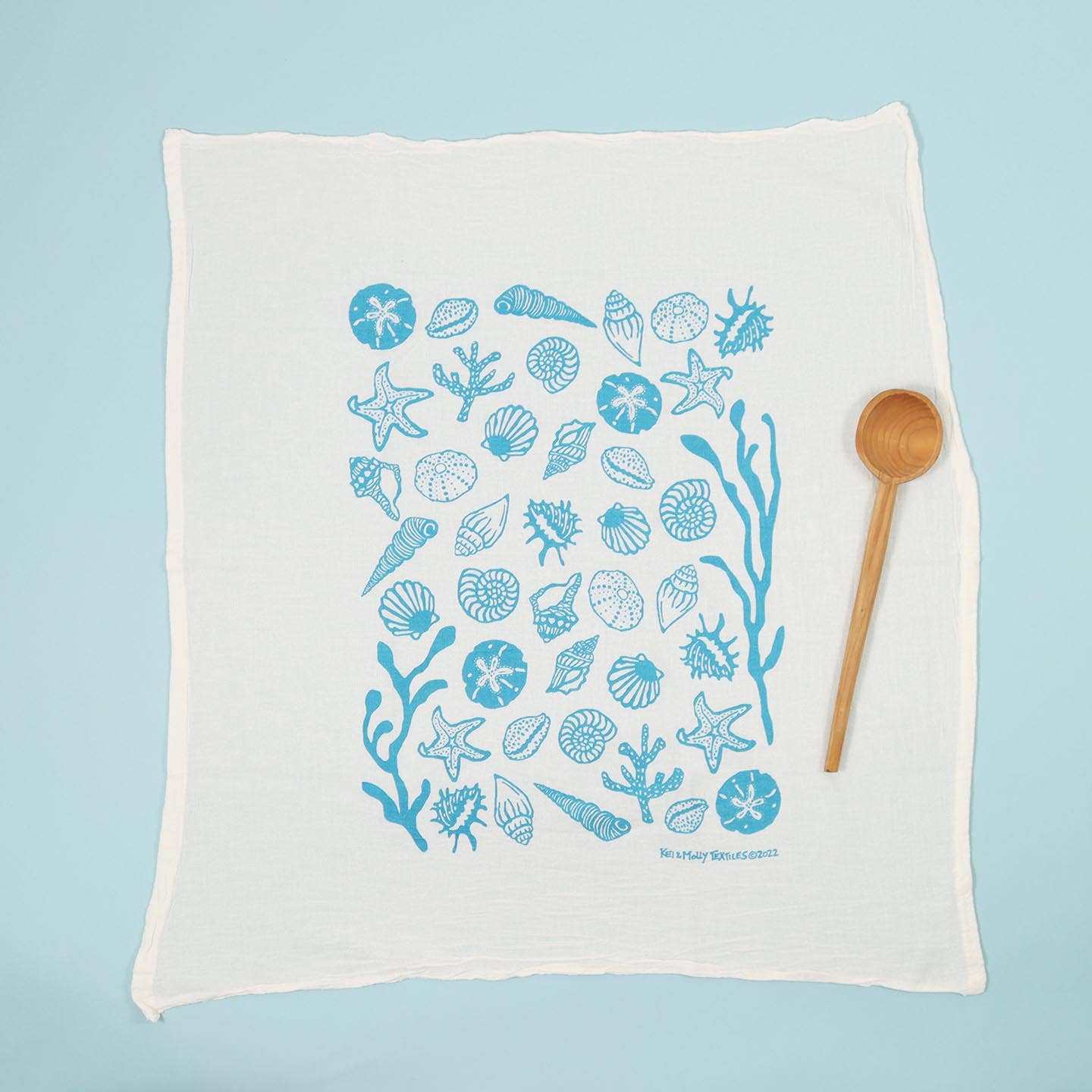 Flour Sack Dish Towel - Shells