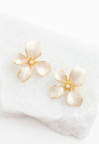 Hope in Bloom Flower Earrings in Tuscan Tan