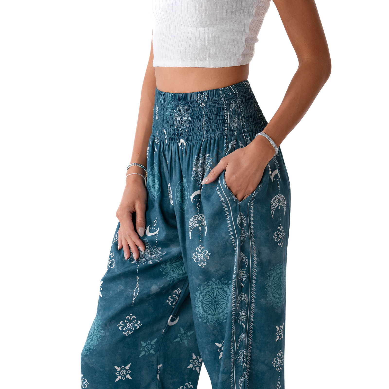 Cosmic Teal Harem Pants