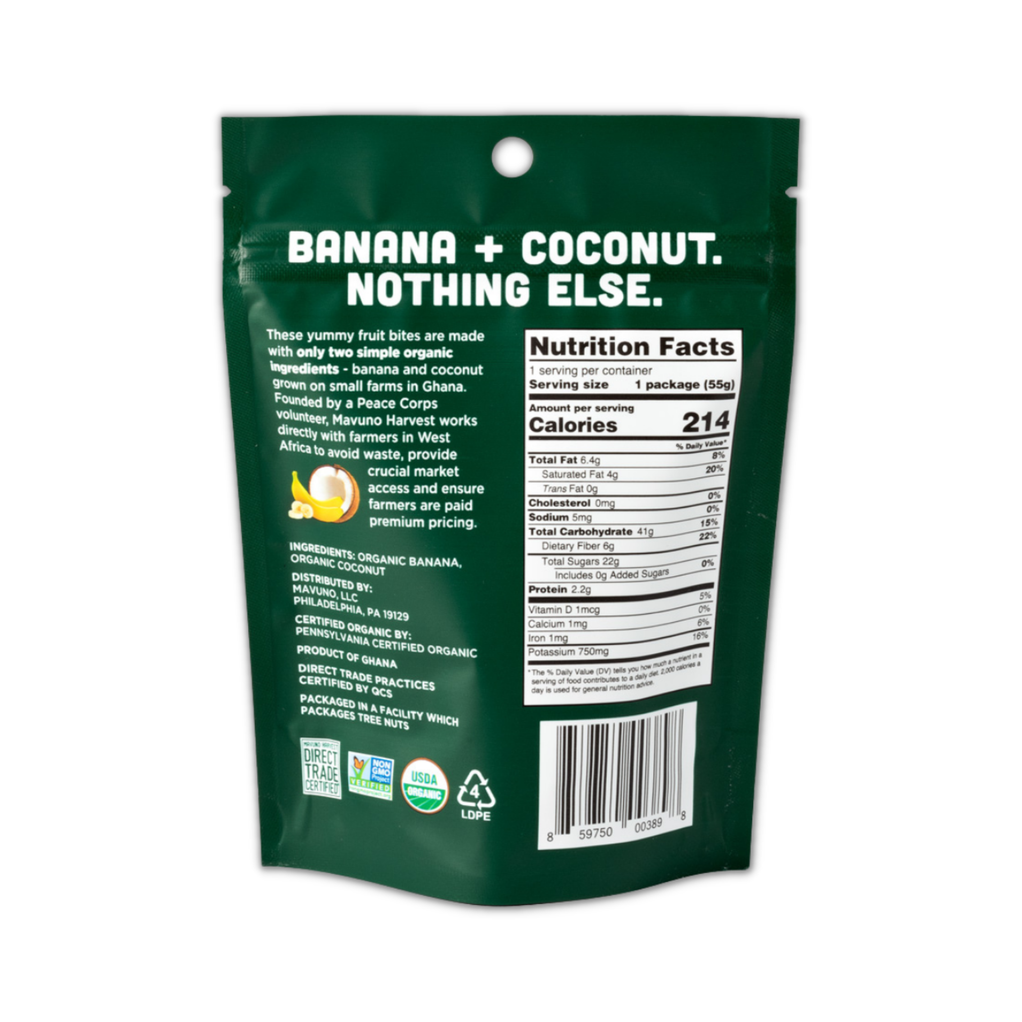 Organic Banana + Coconut Fruit Bites