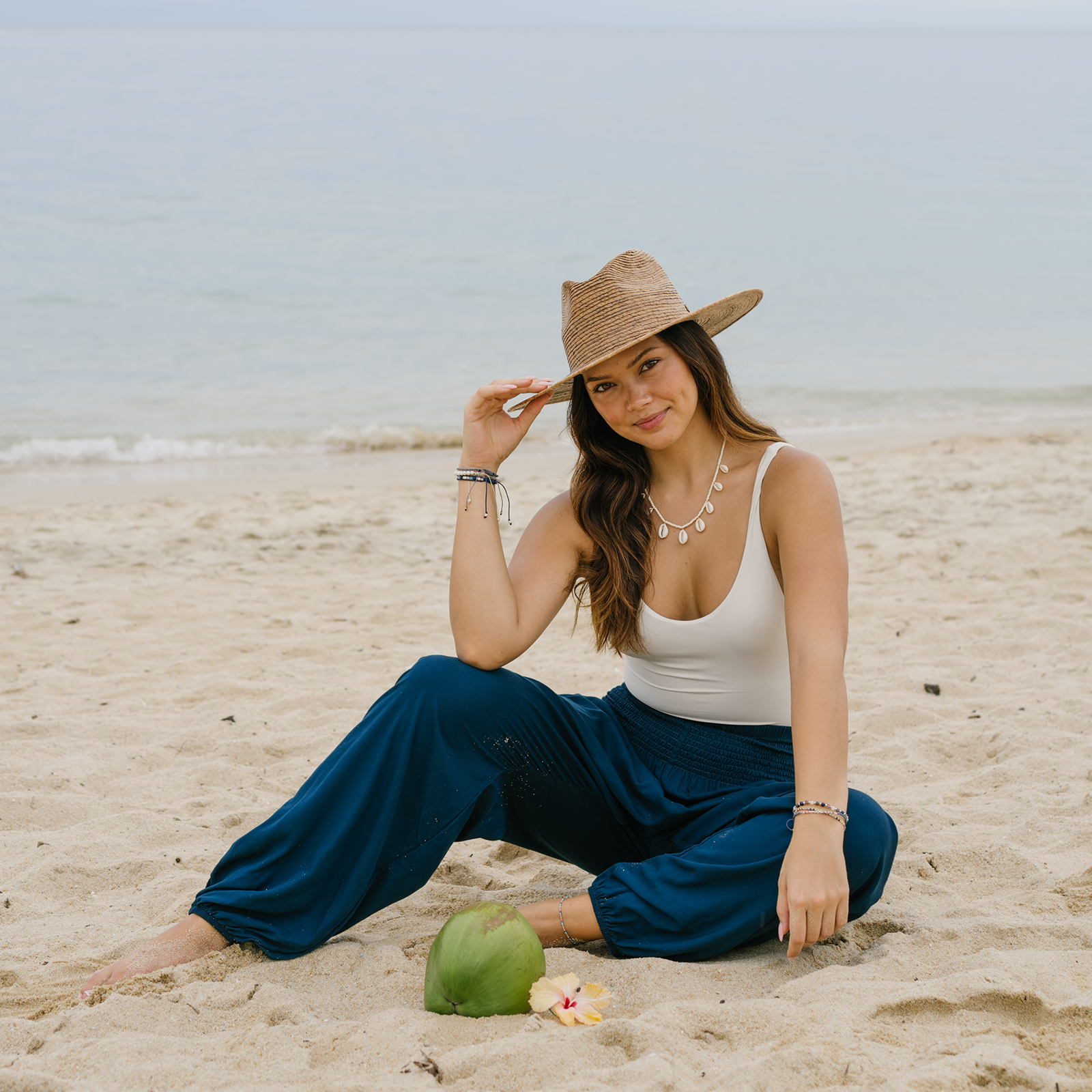 Tropic Teal Harem Pants with Pockets