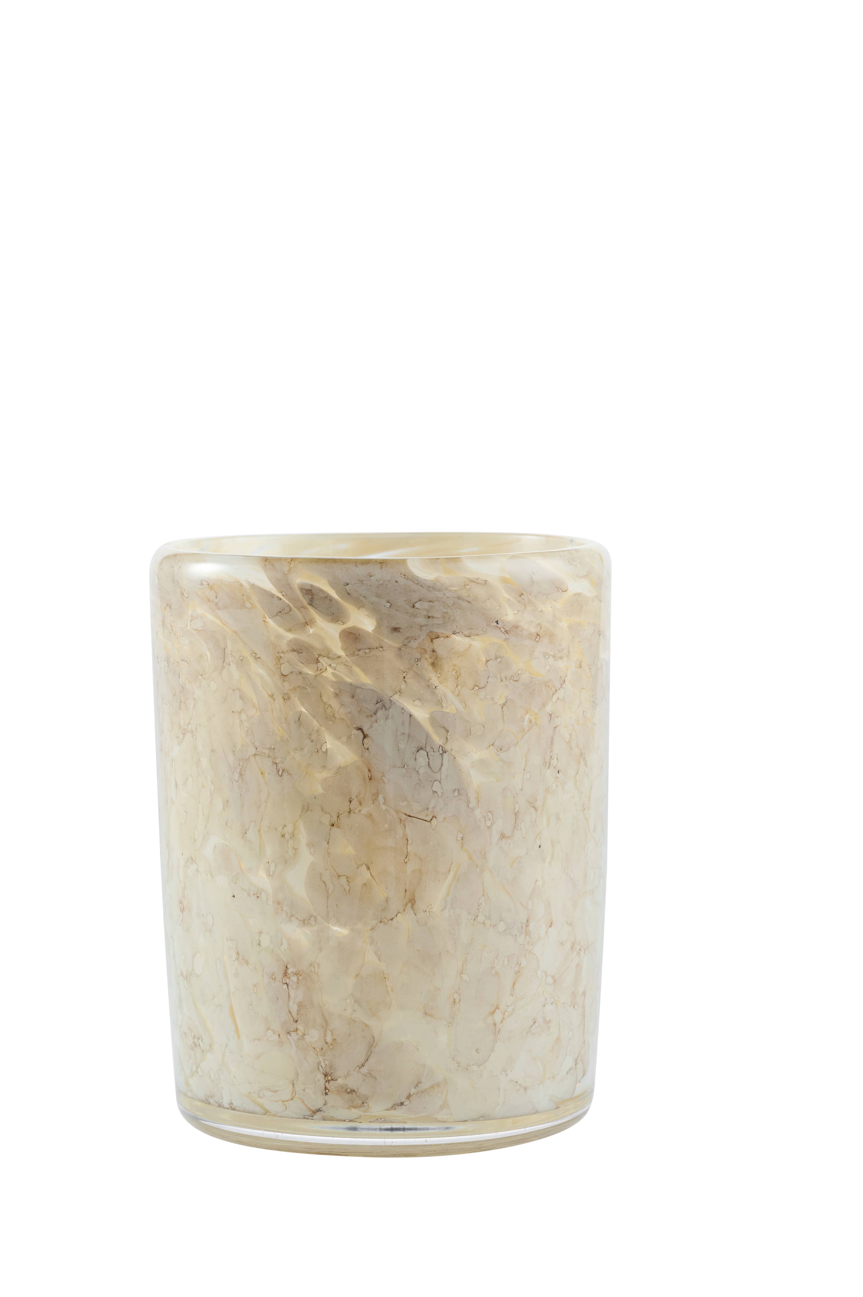 Hand Blown Glass Tumbler: Brown Marble