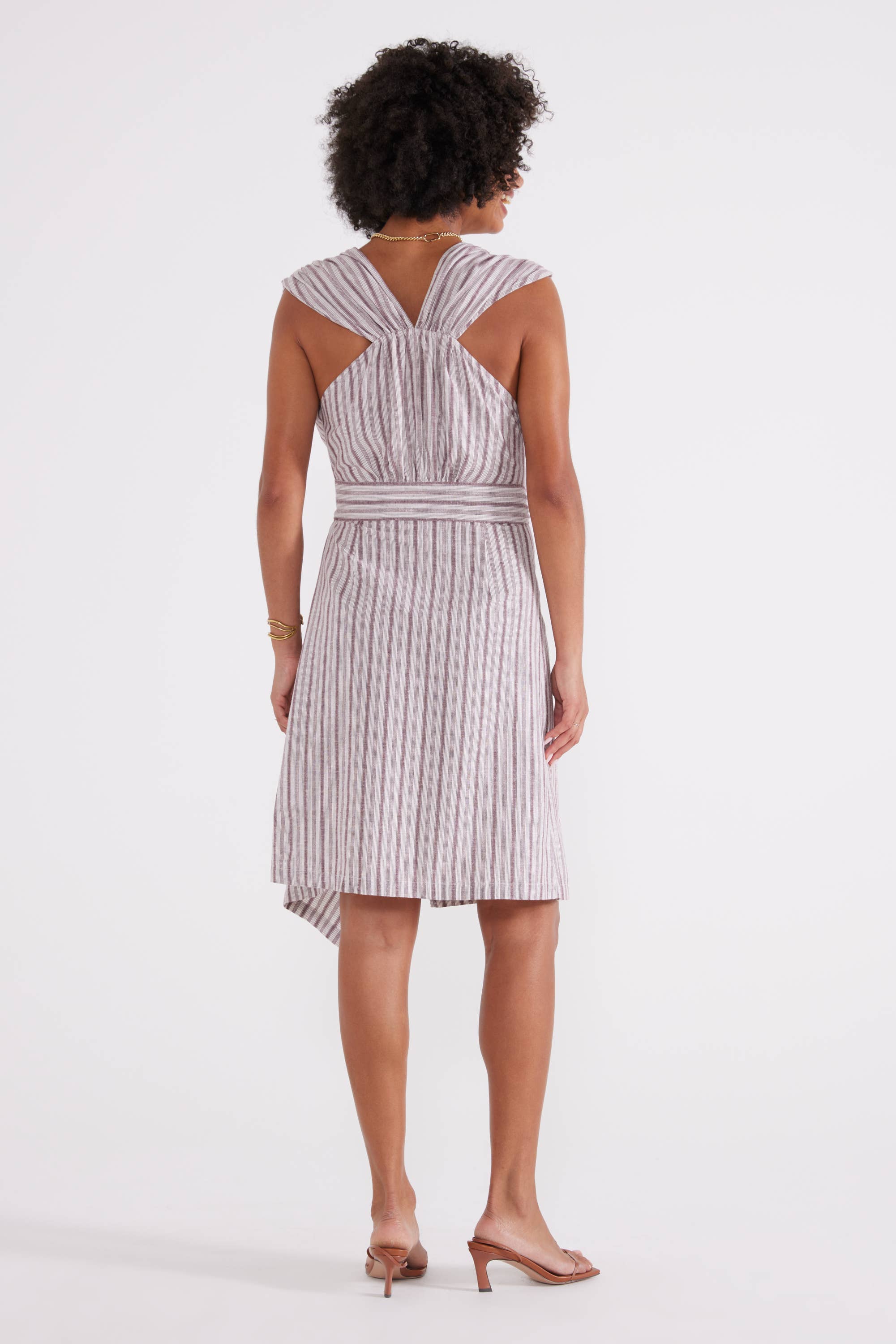 Antonia Wrap Dress - Sassafras Stripe