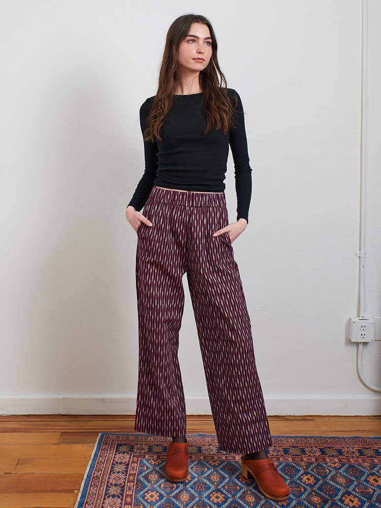 Rosie Pant Plum Ikat